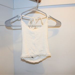 Little white crop top with lace/ S